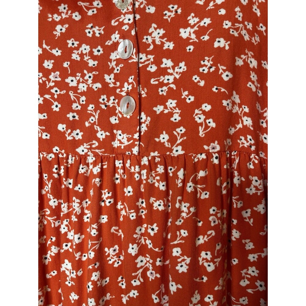 Mudpie Aster Women’s  Short Sleeve Flounce Dress M Spring V-Neck Lightweight - Picture 3 of 4